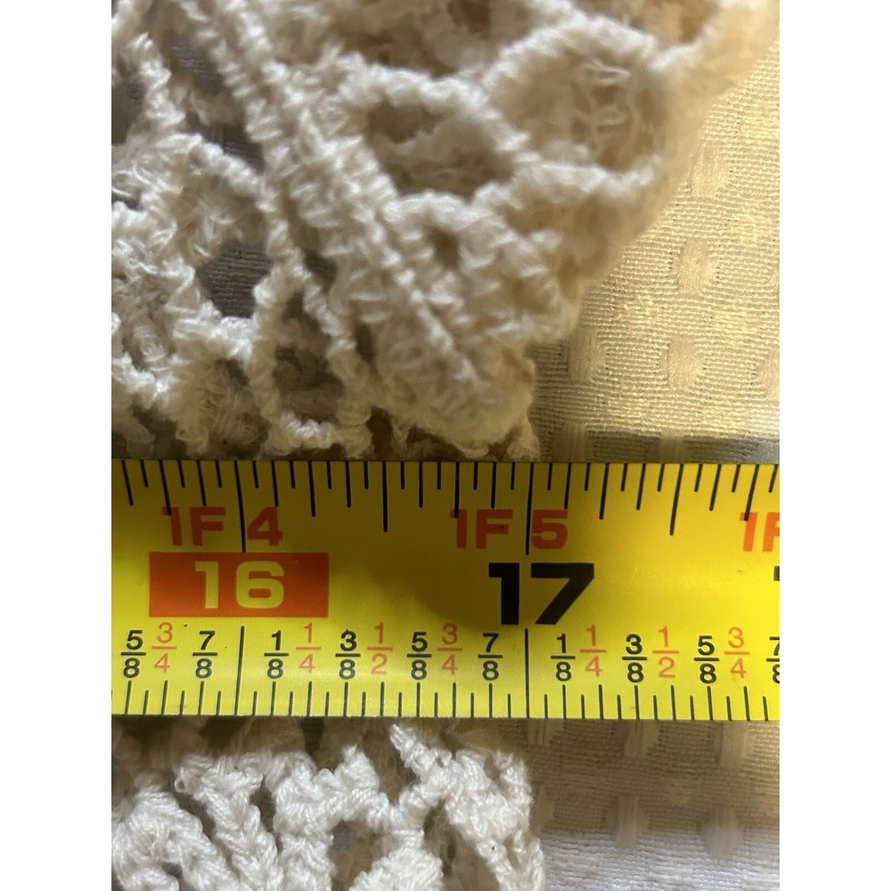 Rebellion Again Crochet - Women's Small Top Sleeveless Shirt Festival Boho Cream - Picture 8 of 14